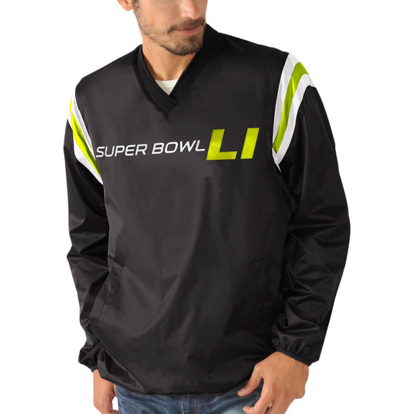 Super Bowl LI G-III Sports by Carl Banks Bull Pen V-Neck Pullover Jacket - Black